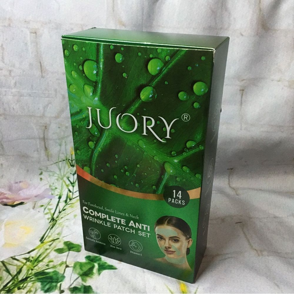 Juory Box Complete anti-wrinkle patch set 14 packs forehead smile neck new